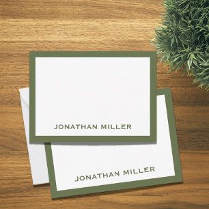 Carte De Correspondance Nom typographique simple de l'olive blanche