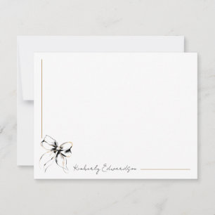 Carte De Correspondance Noms complets fantaisistes avec ruban noir ou noms