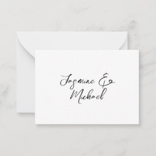 Carte De Correspondance Noms de calligraphie chic adorables pour mariages