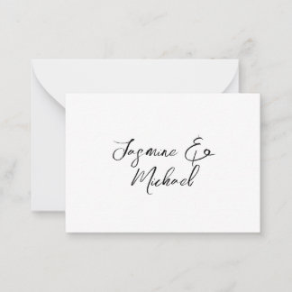 Carte De Correspondance Noms de calligraphie chic adorables pour mariages
