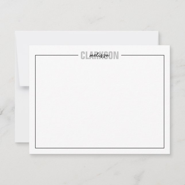 Carte De Correspondance Noms de chevauchement classiques simples bordés (Devant)