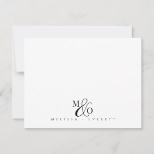 Carte De Correspondance Noms de couple en monogramme à esperluette de scri