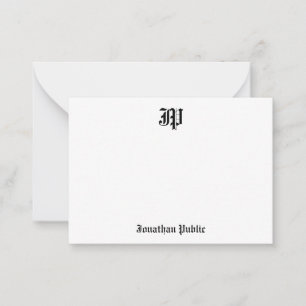 Carte De Correspondance Nostalgique classique Vieux Anglais Calligraphie M