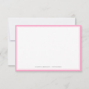 Carte De Correspondance Note carnation rose plat