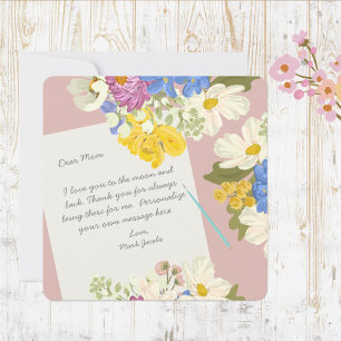 Carte De Correspondance Note de amour personnelle florale pour maman
