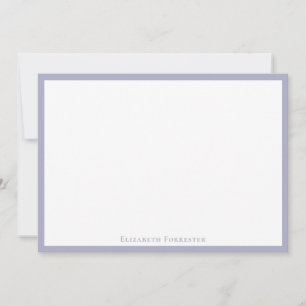 Carte De Correspondance Note de bordure minimaliste simple gris argent