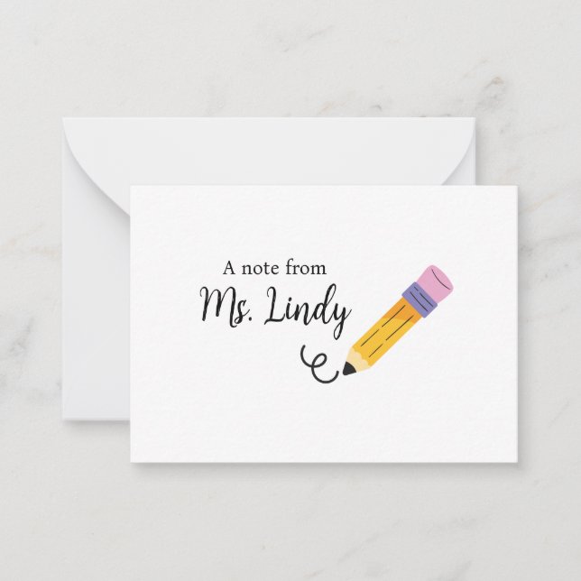 Carte De Correspondance Note de l'enseignant (Devant)