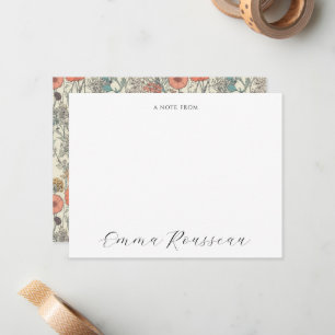 Carte De Correspondance Note de script Fleur sauvage aquarelle de