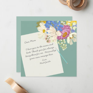 Carte De Correspondance Note personnelle florale d'amour pour maman