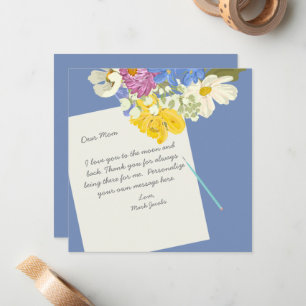 Carte De Correspondance Note personnelle florale d'amour pour maman 