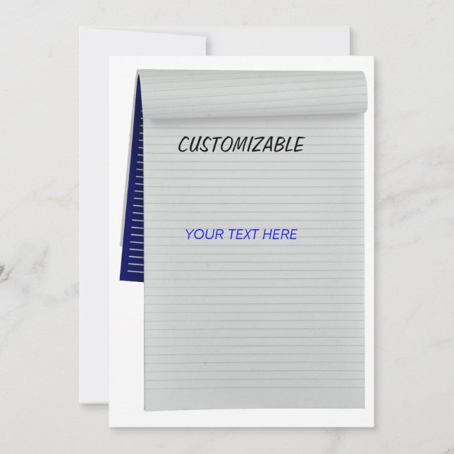 Carte De Correspondance Notes de carnet - Retour en blanc (Devant)