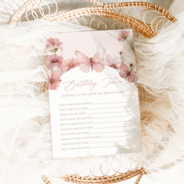 Carte De Correspondance Notre Petit Papillon Rose Girls Anniversaire (Créateur téléchargé)