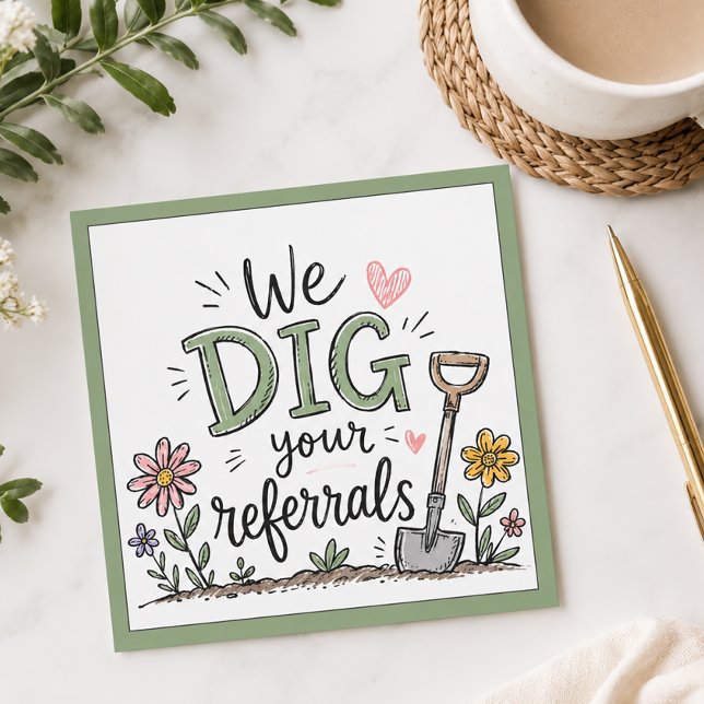 Carte De Correspondance Nous aimons vos références (We Dig Your Referrals Pop By Card)