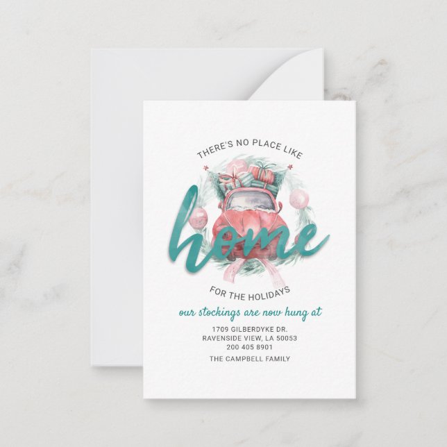 Carte De Correspondance Nous avons déménagé pour les vacances Adresse Démé (Devant)