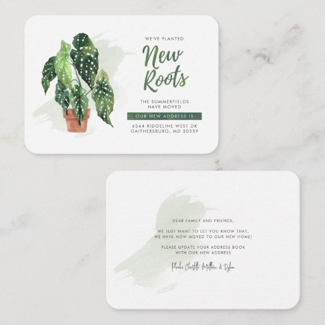 Carte De Correspondance Nous avons déplacé de nouvelles racines Boho Movin (Devant / Derrière)