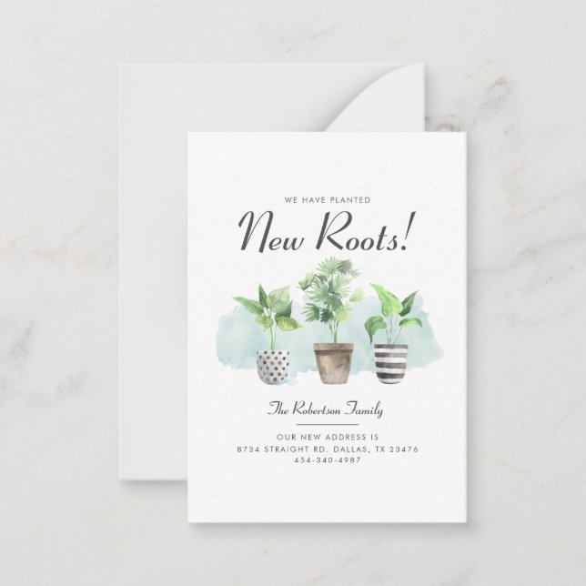 Carte De Correspondance Nous avons déplacé de nouvelles racines Plantes en (Devant)