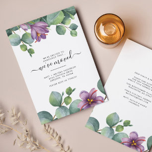 Carte De Correspondance Nous avons déplacé Eucalyptus Purple Green Foliage