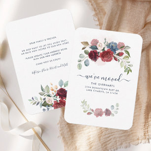 Carte De Correspondance Nous avons déplacé Floral Moving Address Faire-par