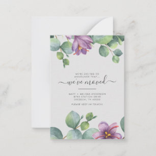 Carte De Correspondance Nous avons déplacé la végétation Eucalyptus Floral