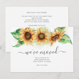 Carte De Correspondance Nous avons déplacé l'aquarelle de tournesol floral