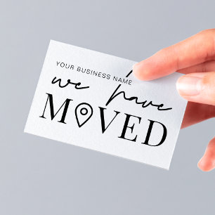 Carte De Correspondance Nous Avons Déplacé Minimal Business Office Nouvell