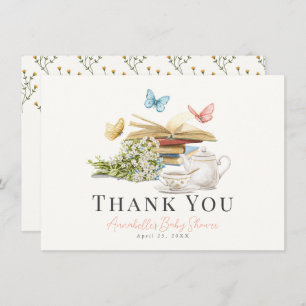Carte De Correspondance Nouveau chapitre Baby shower floral Merci