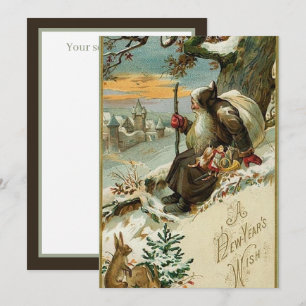 Carte De Correspondance Nouvelle année vintage festive