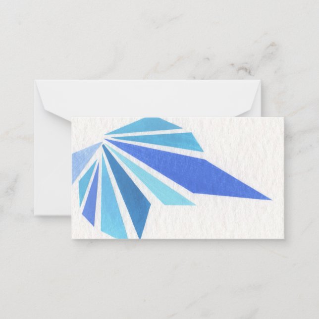 Carte De Correspondance Nuances de triangles bleus (Devant)