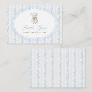 Carte De Correspondance Nurserie élégante aquarelle beige bleu garçon Joue