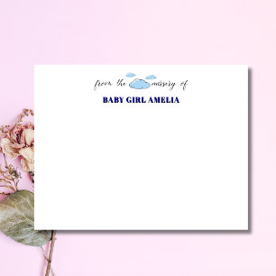 Carte de correspondance Nursery Classique Nuage Bl