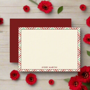 Carte De Correspondance Nursery Red En vichy Merci moderne