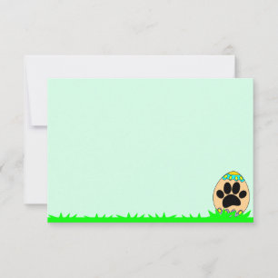 Carte De Correspondance Oeuf de Pâques empreinte de patte de chien Vierge
