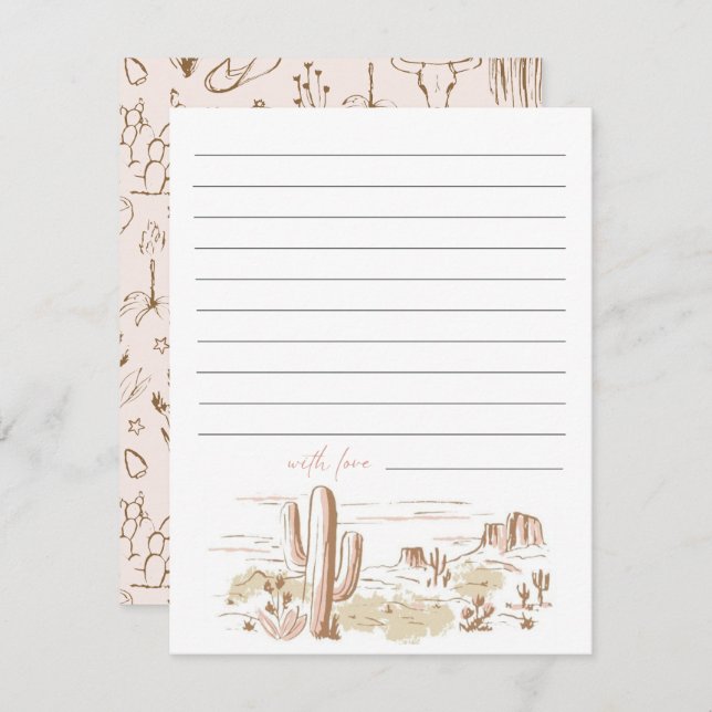 Carte De Correspondance Oh Baby Cowgirl Baby Shower Advice  (Devant / Derrière)