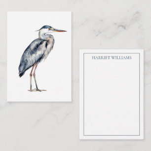 Carte De Correspondance Oiseau de Héron Bleu Côtier