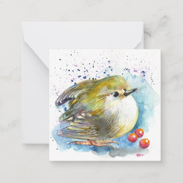 Carte De Correspondance Oiseaux et baies (Devant)