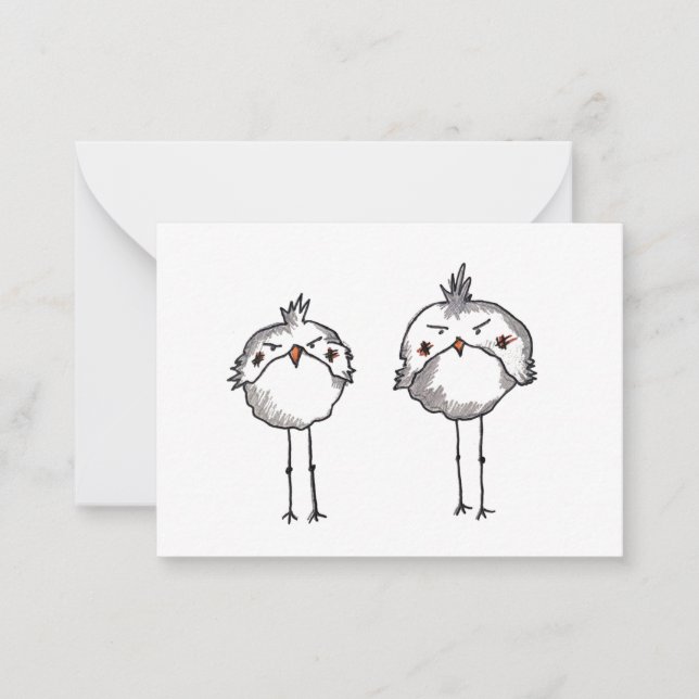 Carte De Correspondance Oiseaux grincheux (Devant)