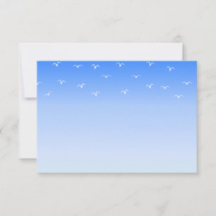 Carte De Correspondance Oiseaux Volant Dans Le Ciel Bleu Vide