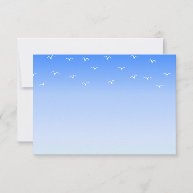Carte De Correspondance Oiseaux Volant Dans Le Ciel Bleu Vide (Devant)