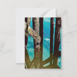 Carte De Correspondance Old Wharf Pier Barnacle Beams Pilings Note Card
