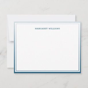 Carte De Correspondance Ombre Bleu Deux Bordures Moderne Professionnelle