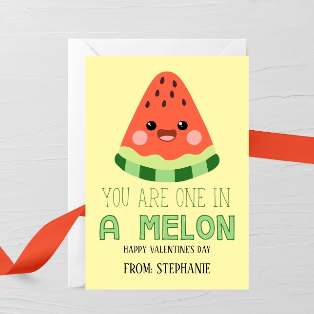 Carte De Correspondance One in a Melon Kids Valentine Card (Créateur téléchargé)