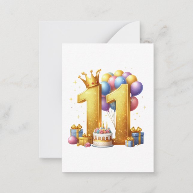 Carte De Correspondance Onzième anniversaire doré (Devant)