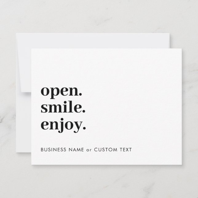 Carte De Correspondance Open Smile Enjoy Jewelry Care Merci Business (Devant)