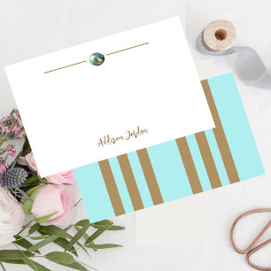 Carte De Correspondance Or Abstrait élégant et Orb Turquoise