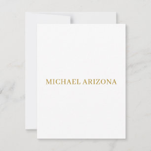 Carte De Correspondance Or & Blanc Minimaliste Simple Moderne