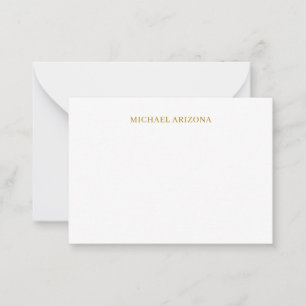 Carte De Correspondance Or & Blanc Minimaliste Simple Moderne