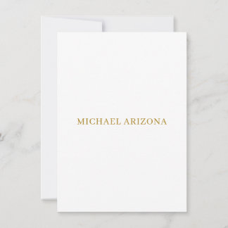 Carte De Correspondance Or & Blanc Minimaliste Simple Moderne