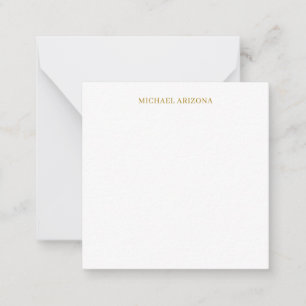 Carte De Correspondance Or & Blanc Minimaliste Simple Moderne
