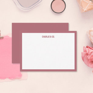 Carte De Correspondance Or minimaliste Rose, Bordure unique, Personnaliser