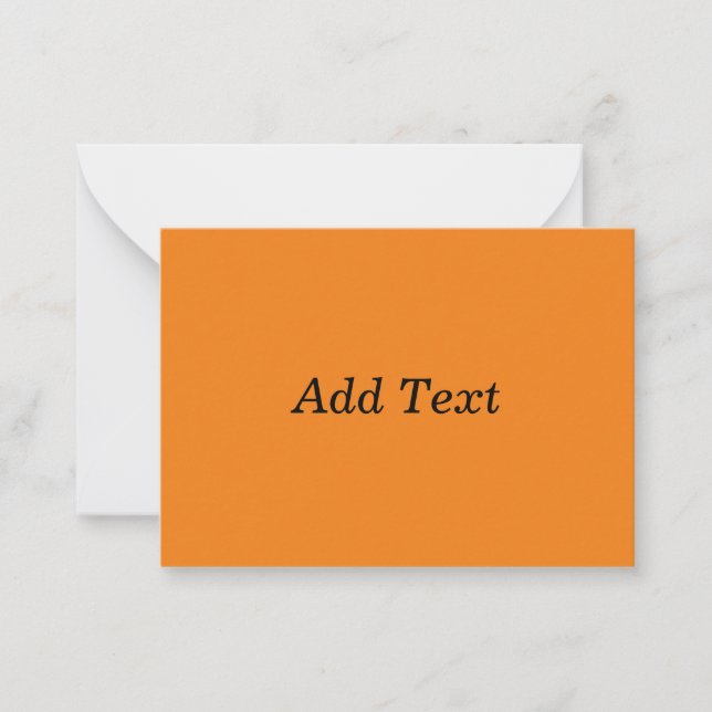 Carte De Correspondance Orange Create Your Own Add Text Custom (Devant)